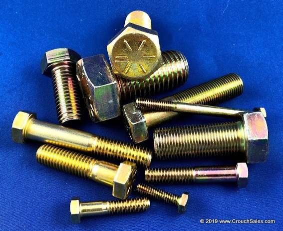 1-14 X 8 HEX CAP SCREW BOLT NF GR8 ZY ZINC YELLOW | Crouch Sales